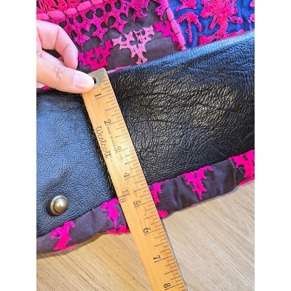 Cleobella Women Shoulder Bag Pink Embroidered Leather Boho Crossbody colorful - Picture 5 of 16